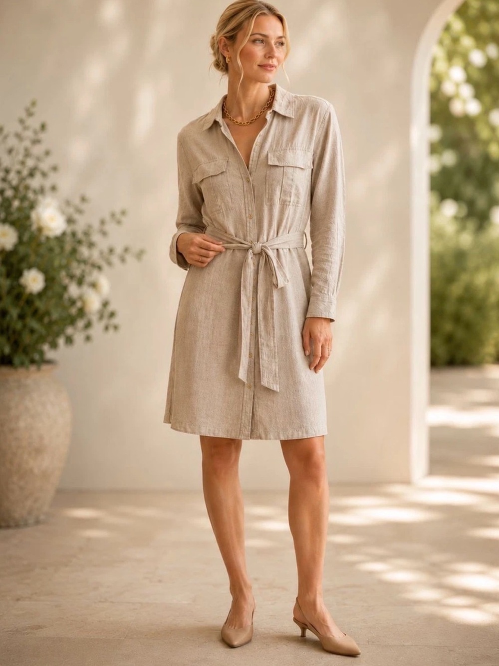 NWT - Michael Kors Linen Blend Shirt Dress ($225)